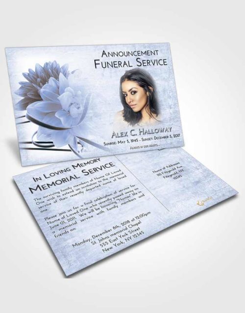 Funeral Announcement Card Template Splendid Floral Dream