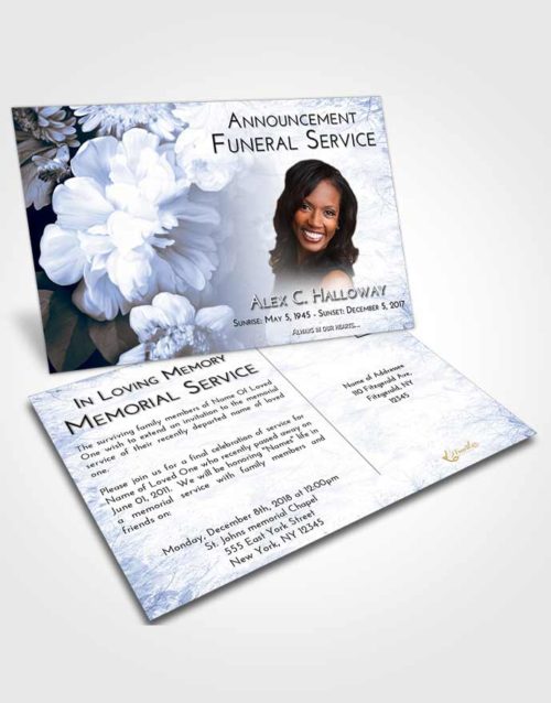 Funeral Announcement Card Template Splendid Floral Mist