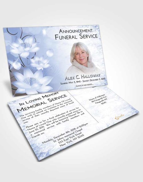 Funeral Announcement Card Template Splendid Floral Peace