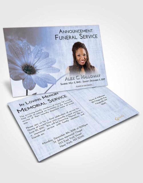 Funeral Announcement Card Template Splendid Floral Raindrops