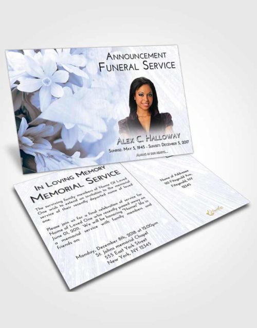 Funeral Announcement Card Template Splendid Floral Serenity