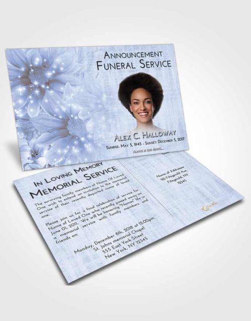Funeral Announcement Card Template Splendid Floral Summer