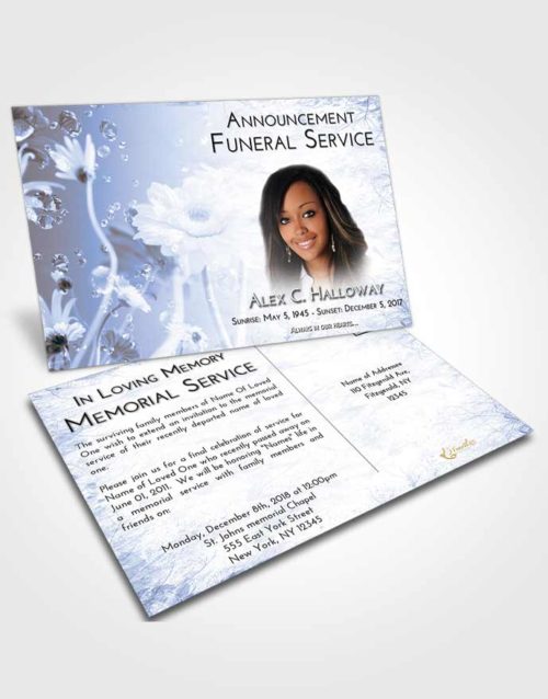 Funeral Announcement Card Template Splendid Floral Tranquility