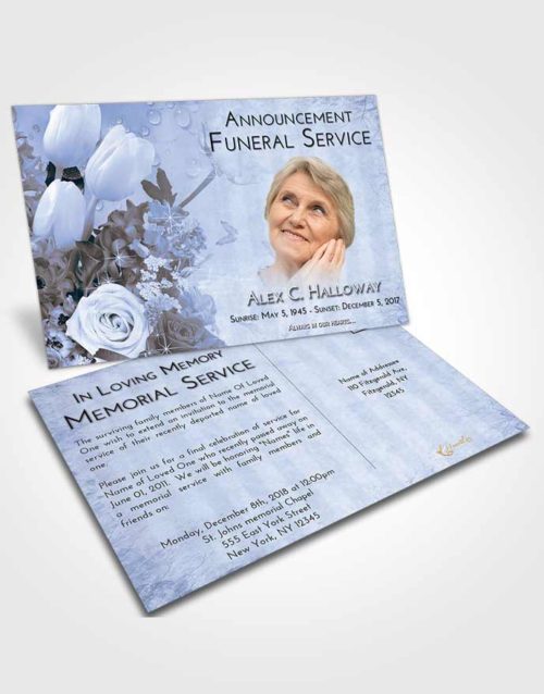 Funeral Announcement Card Template Splendid Floral Wonderland