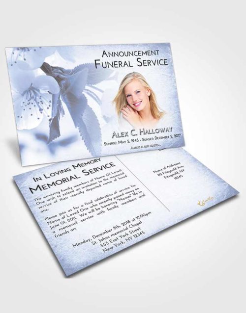 Funeral Announcement Card Template Splendid Flower of the Plume