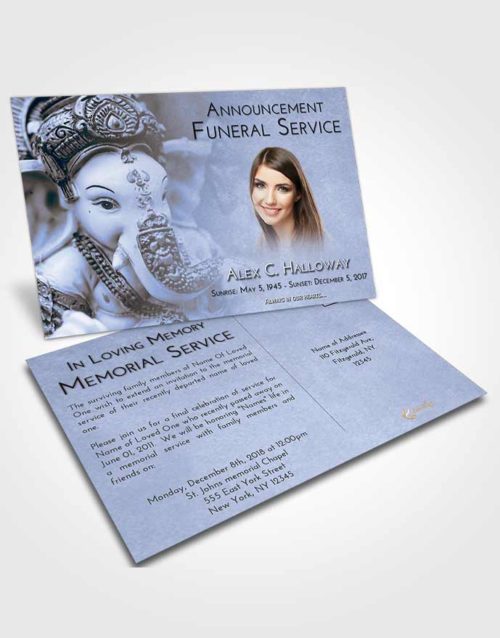 Funeral Announcement Card Template Splendid Ganesha Desire