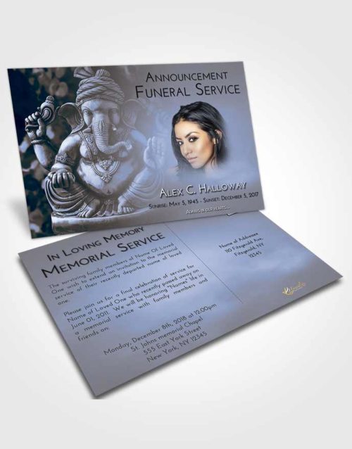 Funeral Announcement Card Template Splendid Ganesha Surprise