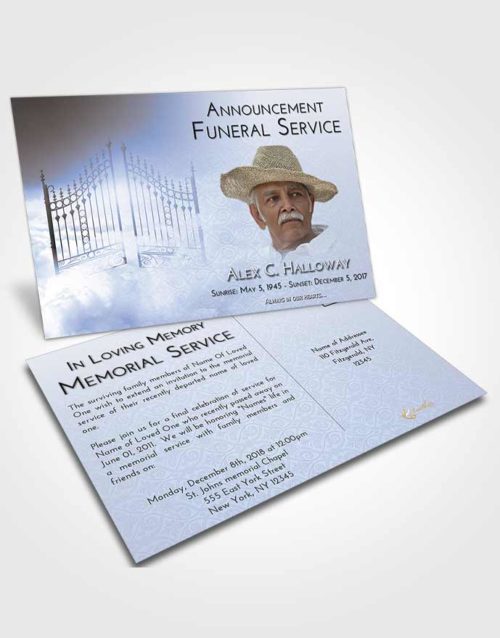 Funeral Announcement Card Template Splendid Gates to Heaven