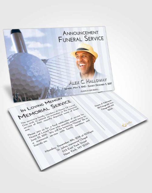 Funeral Announcement Card Template Splendid Golf Day