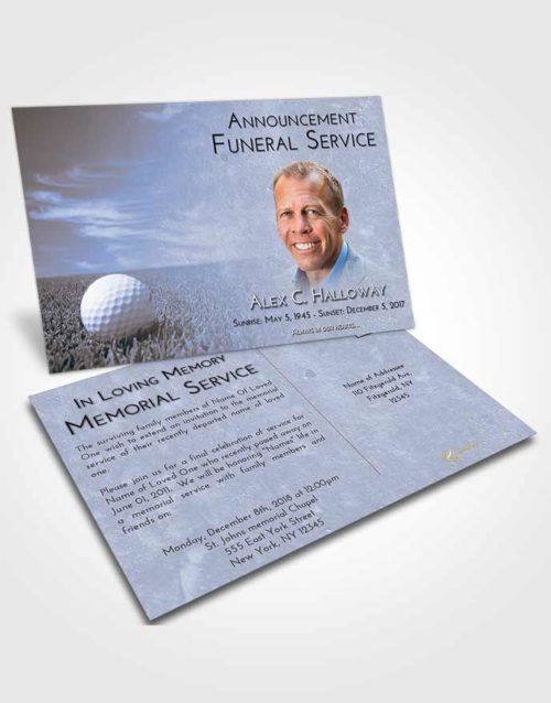Funeral Announcement Card Template Splendid Golf Serenity