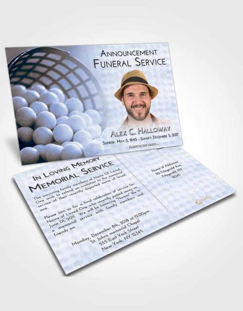 Funeral Announcement Card Template Splendid Golf Tranquility