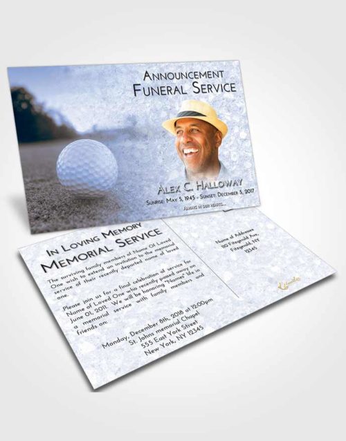 Funeral Announcement Card Template Splendid Golfing Honor