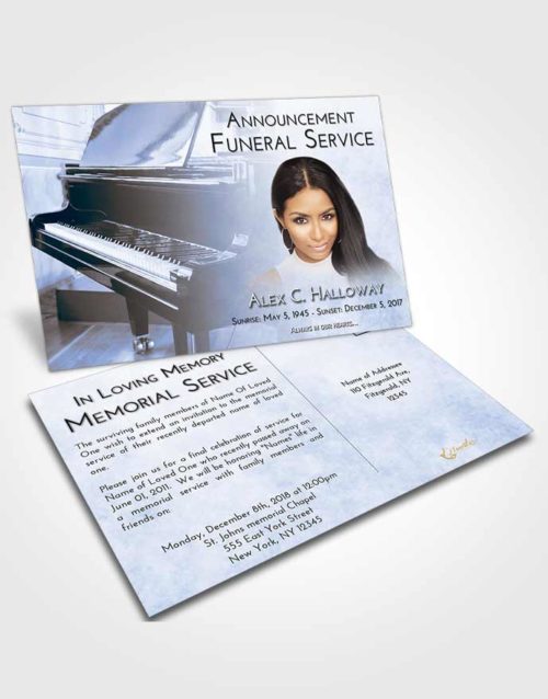 Funeral Announcement Card Template Splendid Grand Piano