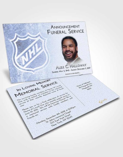 Funeral Announcement Card Template Splendid Hockey Tranquility