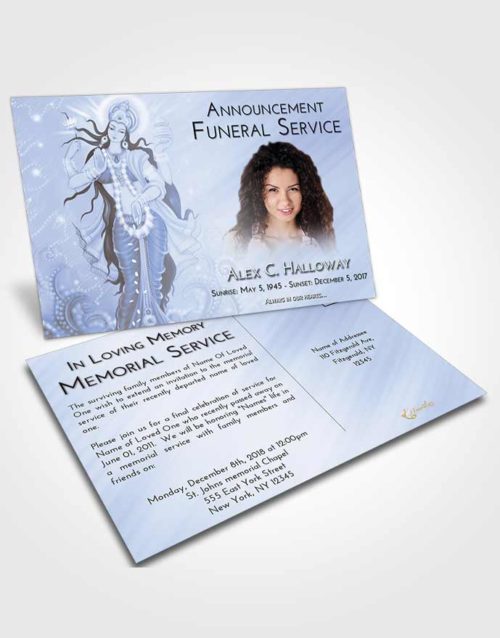 Funeral Announcement Card Template Splendid Lakshmi Divinity