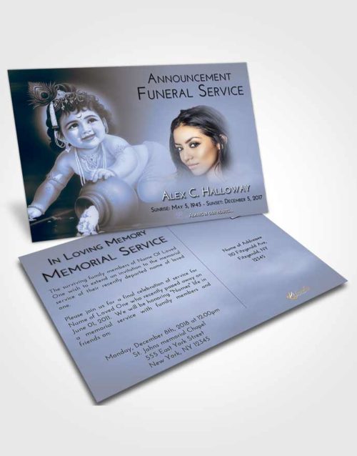 Funeral Announcement Card Template Splendid Lord Krishna Divinity