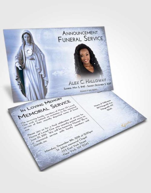Funeral Announcement Card Template Splendid Mary Full of Grace