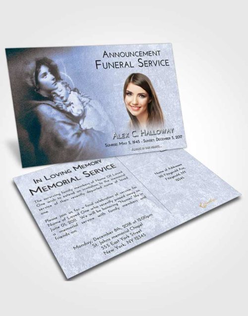 Funeral Announcement Card Template Splendid Mary and Jesus