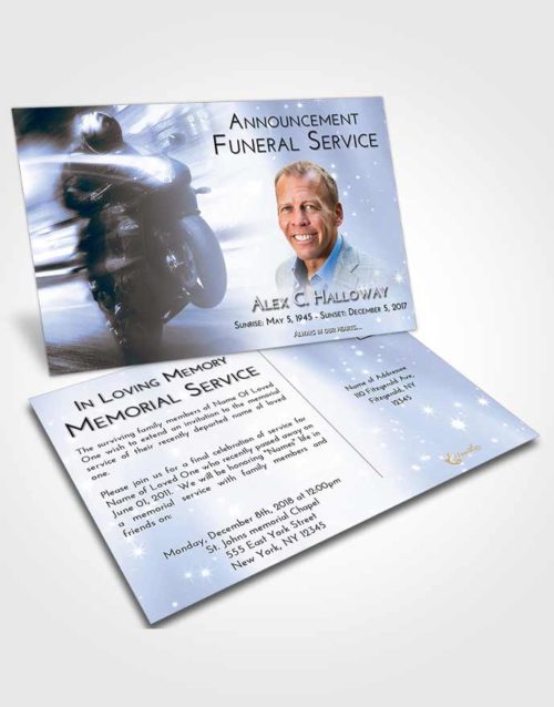 Funeral Announcement Card Template Splendid Motorcycle Speed