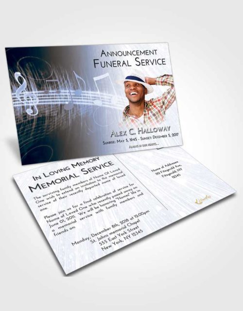 Funeral Announcement Card Template Splendid Music Peace