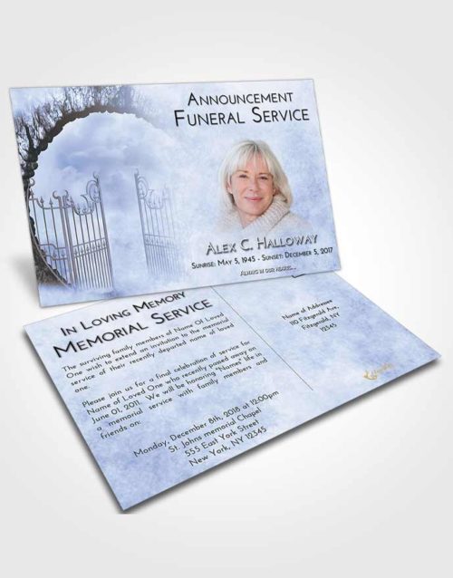 Funeral Announcement Card Template Splendid Mystical Gates of Heaven