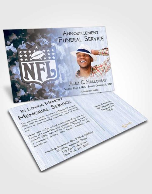 Funeral Announcement Card Template Splendid NFL Star