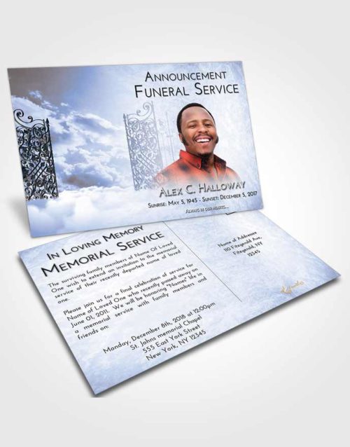 Funeral Announcement Card Template Splendid Pearly Gates of Heaven