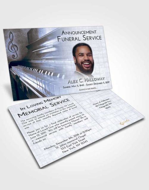 Funeral Announcement Card Template Splendid Piano Passion