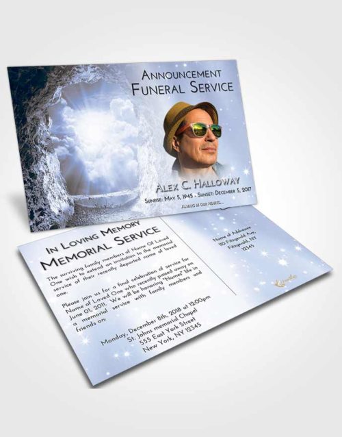 Funeral Announcement Card Template Splendid Rocky Gates to Heaven