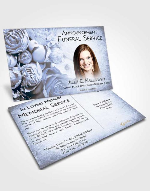 Funeral Announcement Card Template Splendid Rose Magic