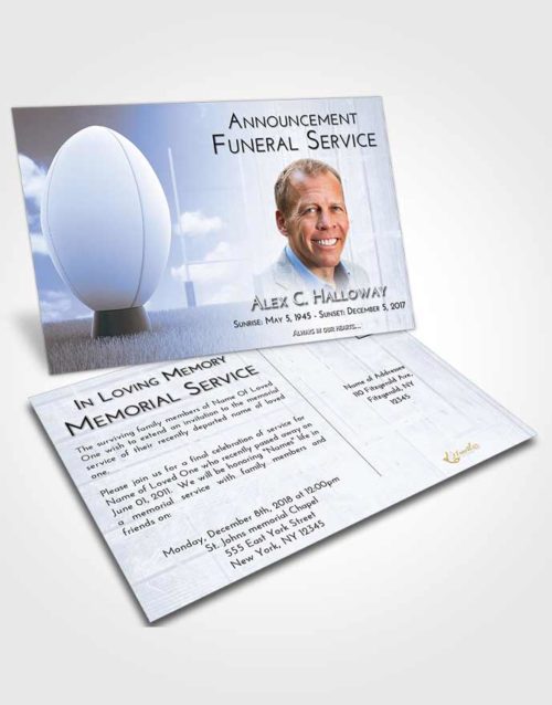 Funeral Announcement Card Template Splendid Rugby Honor