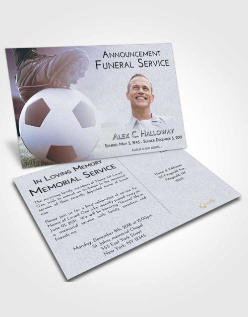 Funeral Announcement Card Template Splendid Soccer Cleats