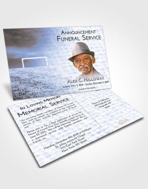 Funeral Announcement Card Template Splendid Soccer Journey
