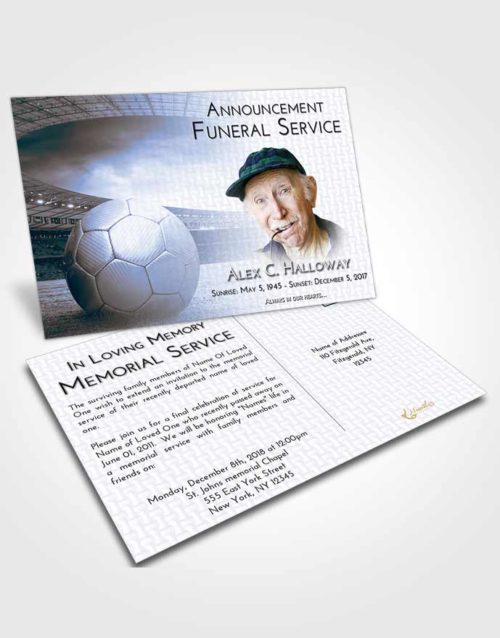 Funeral Announcement Card Template Splendid Soccer Love