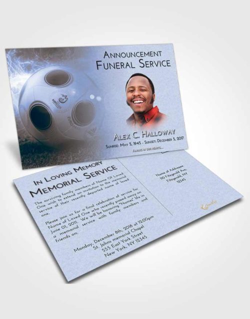Funeral Announcement Card Template Splendid Soccer Miracle
