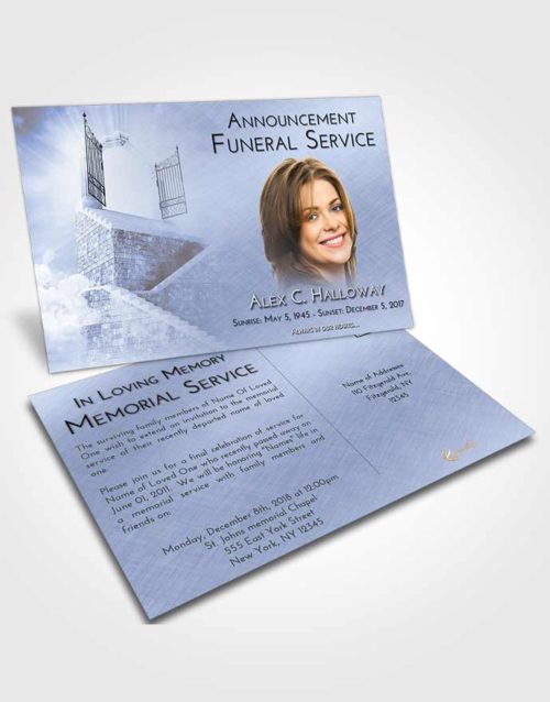 Funeral Announcement Card Template Splendid Stairway to the Gates of Heaven