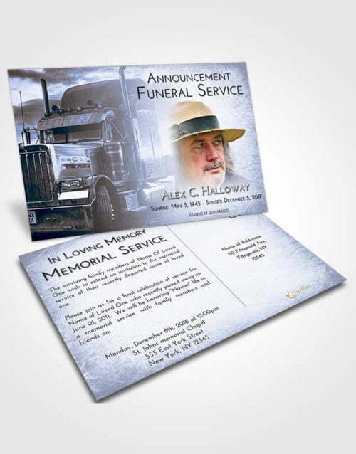 Funeral Announcement Card Template Splendid Trucker Drive
