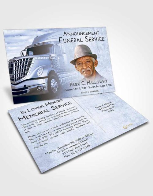 Funeral Announcement Card Template Splendid Trucker Hours