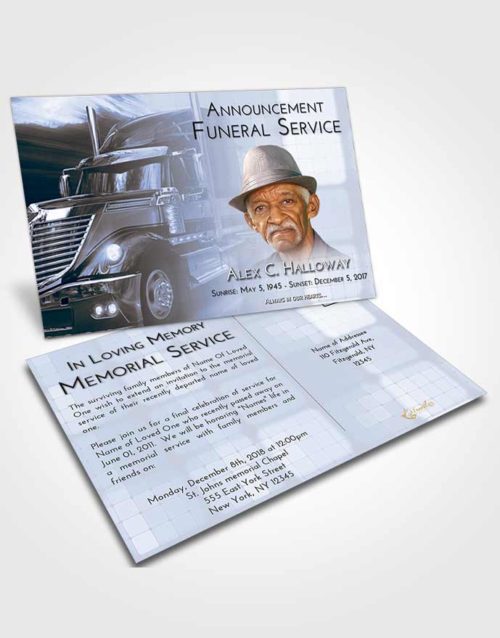 Funeral Announcement Card Template Splendid Trucker Life