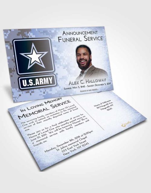 Funeral Announcement Card Template Splendid United States Army