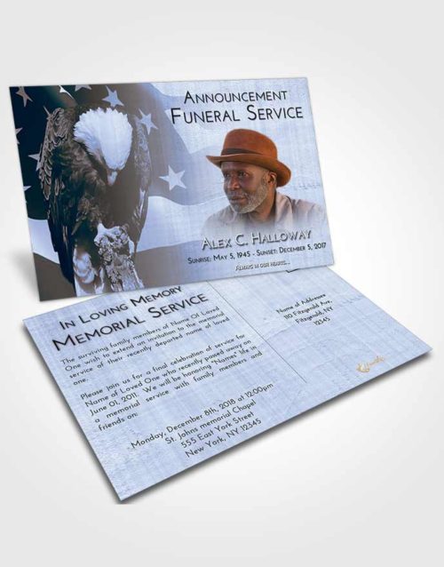 Funeral Announcement Card Template Splendid Veterans Journey