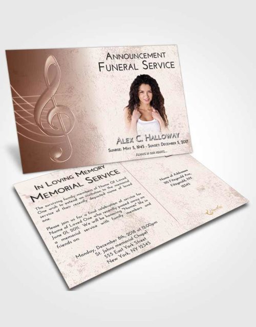 Funeral Announcement Card Template Strawberry Love Allegro