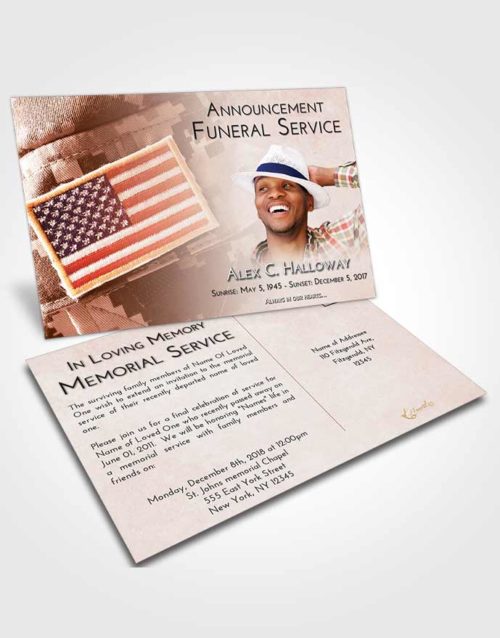 Funeral Announcement Card Template Strawberry Love Army Days