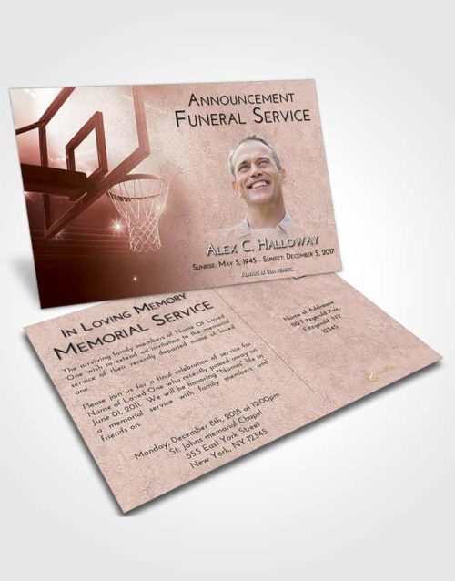 Funeral Announcement Card Template Strawberry Love Basketball Pride