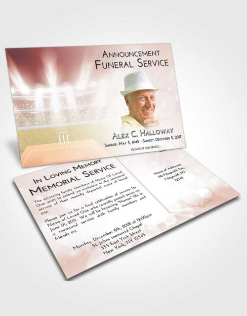 Funeral Announcement Card Template Strawberry Love Cricket Pride
