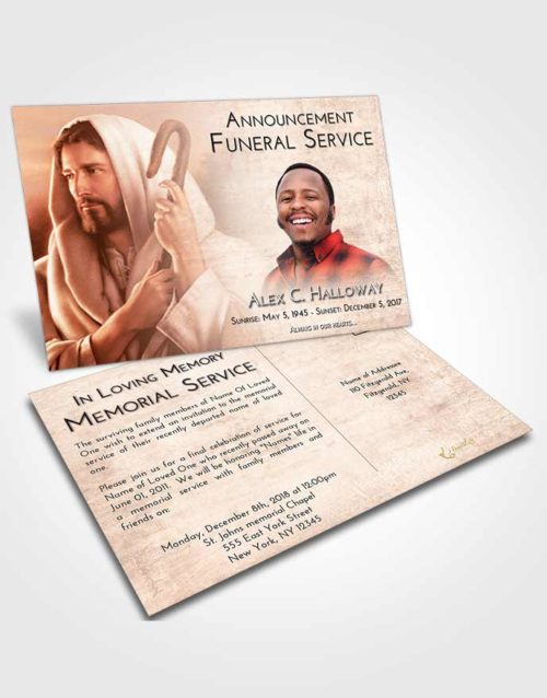 Funeral Announcement Card Template Strawberry Love Faith in Jesus