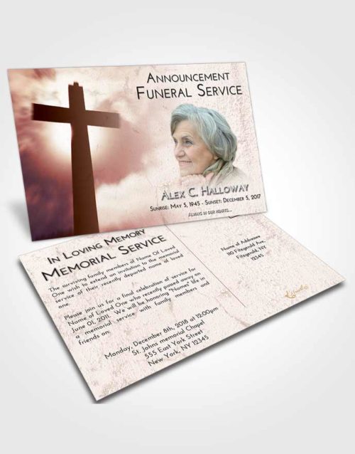 Funeral Announcement Card Template Strawberry Love Faith in the Cross