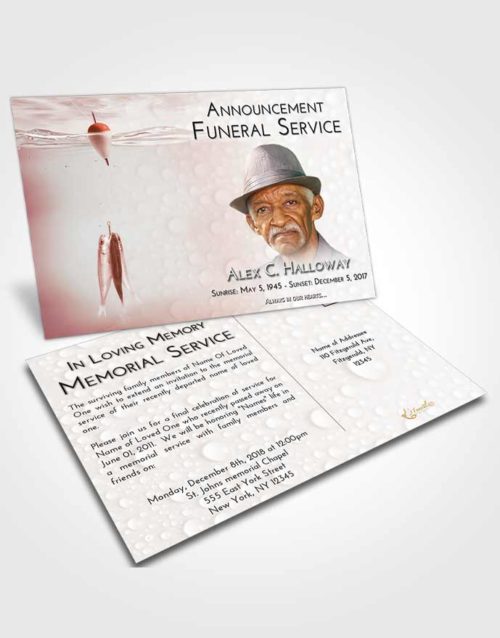 Funeral Announcement Card Template Strawberry Love Fishing in the Sea