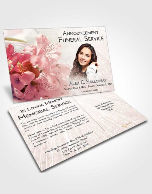 Funeral Announcement Card Template Strawberry Love Floral Magic