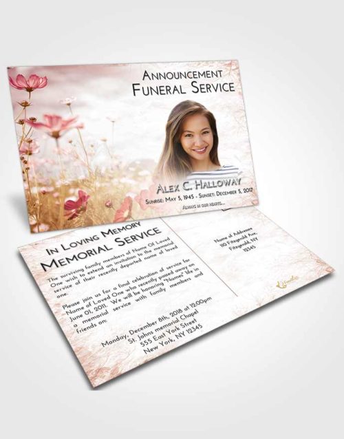 Funeral Announcement Card Template Strawberry Love Floral Whispers